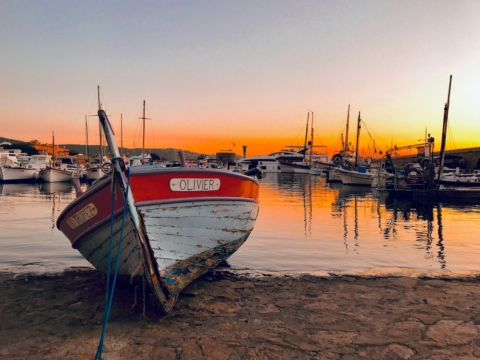 saint tropez fishing boats dusk